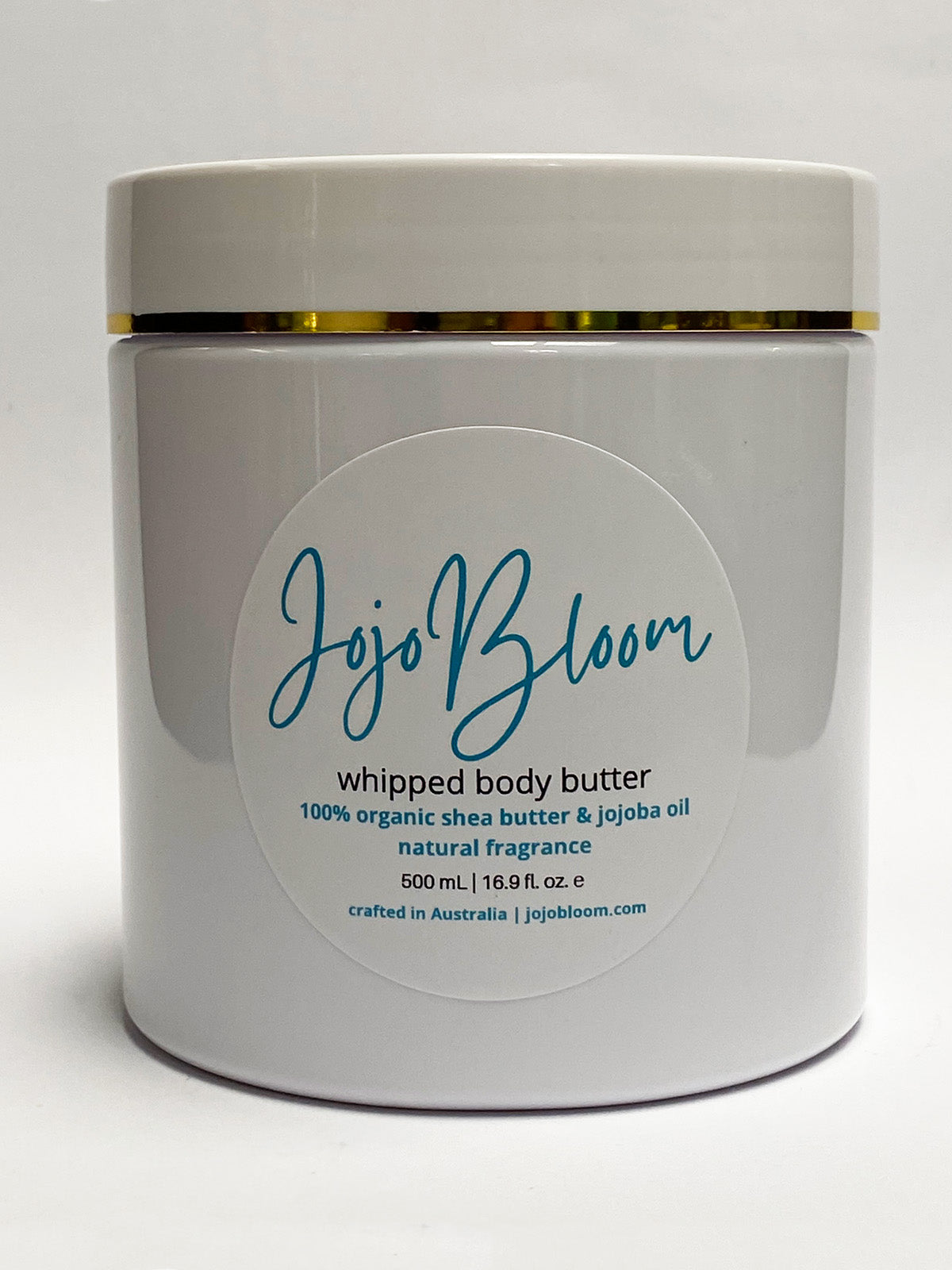 Jojo Bloom whipped body butter 100% organic Shea butter, Jojoba oil, with pure Natural fragrance. 500mL