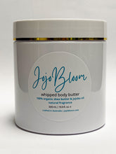 Load image into Gallery viewer, Jojo Bloom whipped body butter 100% organic Shea butter, Jojoba oil, with pure Natural fragrance. 500mL
